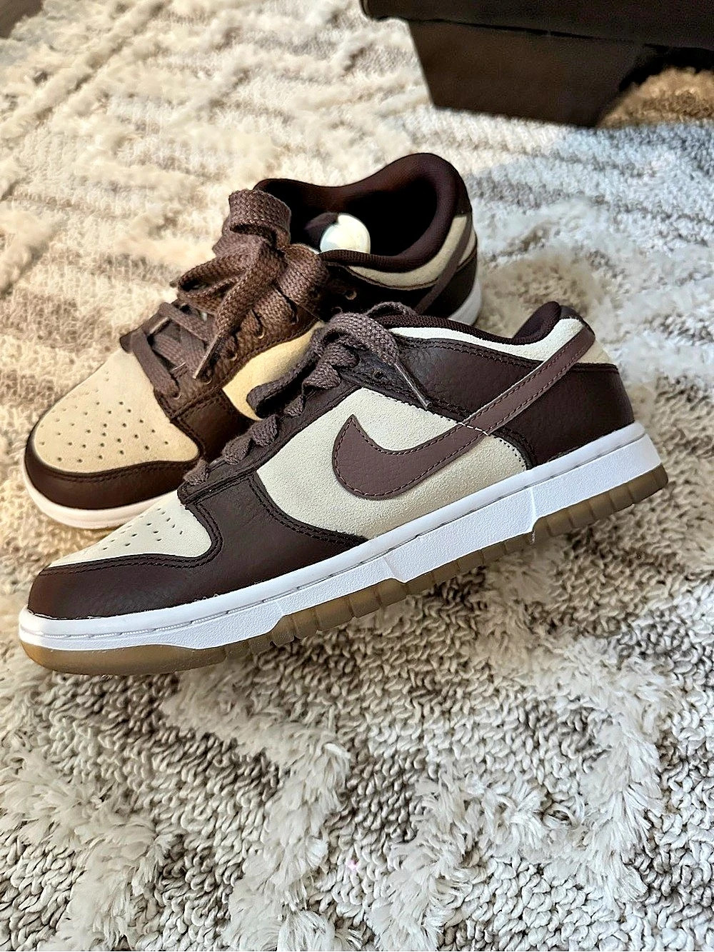Nike Dunk Low Sneakers Brown & White US 6.5 Like New
